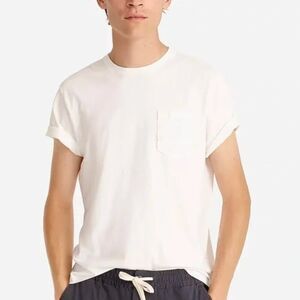 J. Crew AH920 Broken-in Short-sleeve Pocket T-shirt For Men White NWT size M